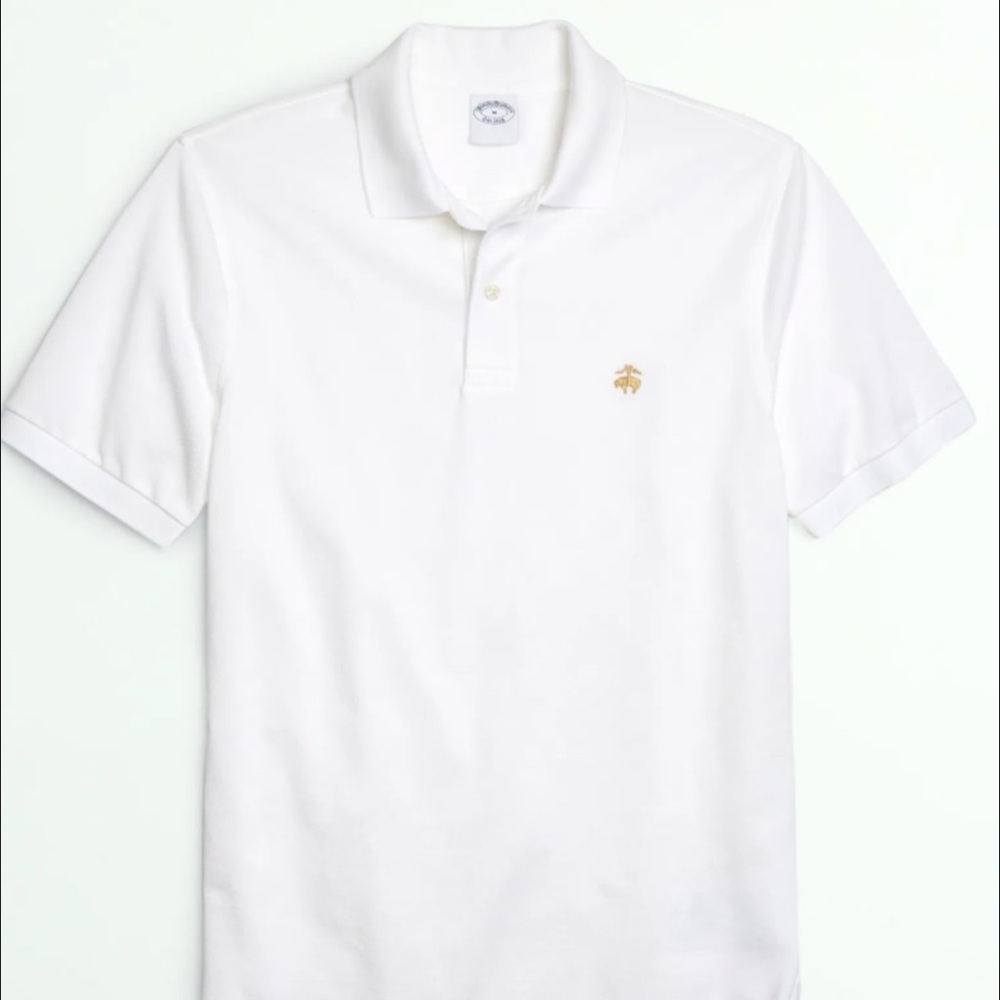 Brooks Brothers Golden Fleece Stretch Supima Classic White Polo Shirt